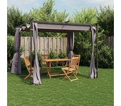 Maison exclusive - cenador con cortinas acero gris antracita 3x3 m