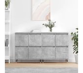 Aparador 2 piezas | aparador de comedor | armario de cocina madera contrachapada gris hormigón cfw70963