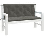 Cojines banco jardín 2 uds | cojín exterior tela gris oscuro melange 120x50x7 cm cfw64158