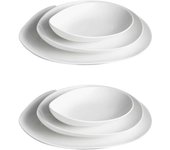 Juego de platos de porcelana ovum (6 piezas), diseño moderno para presentar recetas con estilo.
