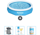 Paquete de piscina - bestway - alrededor - 305x305x66 cm + accesorios cb37