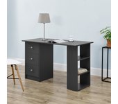 Escritorio de ordenador lemberg 120 x 49 x 72 cm - 3 compartimientos y 3 cajones gris oscuro [en.casa]