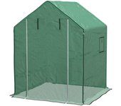 Cubierta de invernadero outsunny pe verde 140x143x190 cm 845-945v00gn