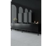 Mueble de televisión regulus, aparador de salón, mueble bajo para tv, base de pared equipada, 180x30h47 cm, negro