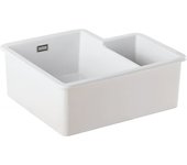 Fregadero tradicional de cerámica sanindusa de 1+1/3 con cubeta encastrada valet y desagüe blanco