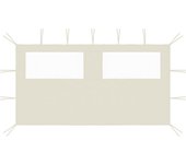 Maison exclusive - pared lateral de cenador con ventanas color crema 4x2 m