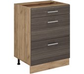 Vicco mueble bajo de cocina r-line, gris noble, 60 cm con cajones, sin encimera