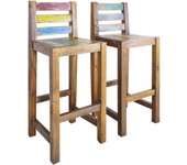 Vidaxl taburetes de cocina 2 unidades madera maciza reciclada