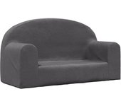 Sofá para niños de 2 plazas | sofá de salón | sofá de descanso felpa suave gris antracita cfw70744
