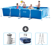 Paquete de piscina - intex - rectángulo - 450x220x84 cm + accesorios cb83