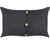 Beliani conjunto de 2 cojines decorativos banori lino 30 x 50 cm negro liso