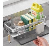 Estante de almacenaje para cocina, rejilla para escurrir para fregadero, organizador de esponja, escurridor de jabón colgante, cesta para baño