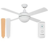Ventilador de techo blanco-marrón aspas reversibles 132 cm | universalblue