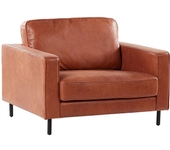 Beliani sillón savalen piel sintética marrón dorado