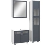 Conjunto de baño kleankin mdf, vidrio templado blanco 37x35x190 cm
