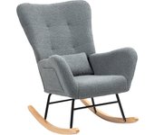 Silla mecedora homcom borreguito gris 67x82x100 cm
