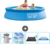 Paquete de piscina - intex - alrededor - 244x244x61 cm + accesorios cb91