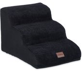 Relaxdays escalera para perros, 3 peldaños, escalón gatos, cama y sofá, antideslizante, 33x41x54cm, negro