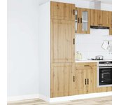 Mueble de cocina de roble porto madera de ingeniería artesanal