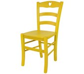 Tommychairs - silla cuore para cocina y comedor, estructura en madera de haya color anilina amarilla y asiento en madera
