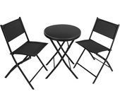 Conjunto mesa y sillas jardín negro 2208283