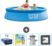 Paquete de piscina - intex - alrededor - 244x244x61 cm + accesorios cb10