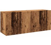 Mueble tv pared | mueble de salón | mesa de tv pared madera envejecida 100x30x41 cm cfw68321
