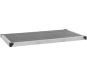 Vidaxl plato de ducha de jardín wpc acero inoxidable gris 110x62 cm