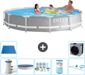 Paquete de piscina - intex - alrededor - 366x366x76 cm + accesorios a2146