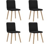 Pack 4 uds sillas de comedor | silla de cocina tela negras cfw61430