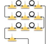 Vevor guirnalda luminosa 30,5 m, 10 led, 5000-5500 k, 150 w, 15000 lm, ip65 impermeable, ganchos, para obra, iluminación interior/exterior