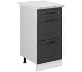 Vicco mueble bajo de cocina r-line, antracita casa de campo, 40 cm et mármol