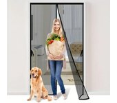 Mosquitera puerta magnética 80x210 cm, cierre automático, cortina mosquitera puerta exterior resistente al viento, (negro)