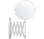 Espejo de aumento retráctil de pared giratorio de 360° - aumento 3x - 22 x 21,7 cm para maquillaje y afeitado