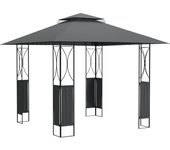 Tienda de jardín | cenador con tejado acero gris antracita 300x300x270 cm cfw310778