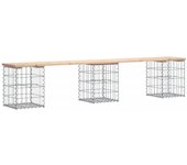 Banco de jardín | banco de exterior | silla de jardín diseño gaviones madera maciza pino 203x31x42 cm cfw644690
