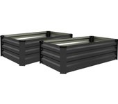Huerto urbano outsunny acero galvanizado gris oscuro 100x60x30 cm 84h-103v00cg