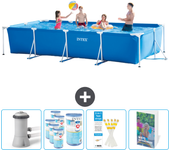 Paquete de piscina - intex - rectángulo - 450x220x84 cm + accesorios cb107