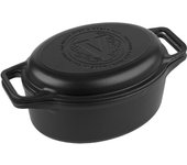 Horno holandés olla inducción hierro fundido esmaltado 31cm, tapa - sartén, 5,7l, sin ptfe, victoria, negro, 38717