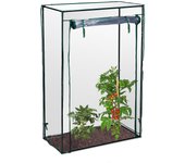 Relaxdays, invernadero tomates, pvc, 100x150x50 cm, mini huerto, jardín o balcón, plástico y acero, transparente