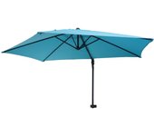 Sombrilla de pared para balcón terraza con palo basculante 3m poliéster aluminio/acero 9kg color turquesa 04_0005635