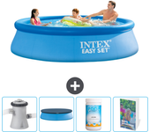 Paquete de piscina - intex - alrededor - 305x305x76 cm + accesorios cb100