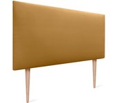 Dhome cabecero de polipiel liso y con patas cabeceros cabezal tapizado cama (polipiel dorado, 110cm (camas 80/90/105))