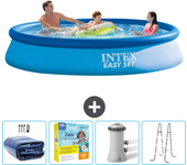 Paquete de piscina - intex - alrededor - 366x366x76 cm + accesorios cb13