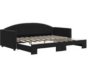 Sofá cama nido terciopelo negro 90x190 cm