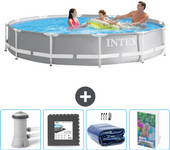 Paquete de piscina - intex - alrededor - 366x366x76 cm + accesorios cb121