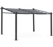 Pérgola 3x4m de aluminio con cubierta corredera, murum, gris, 355x290x251 cm