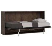 Cama abatible individual horizontal kando nogal