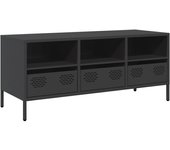 Mueble para tv acero laminado en frío negro 101,5x39x43,5 cm