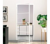 Vidaxl puerta de interior vidrio templado y aluminio blanco 93x201,5cm